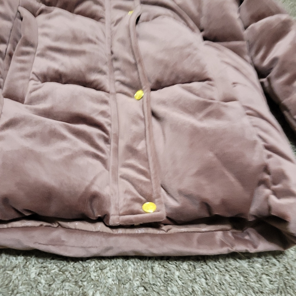 Velvet Puffer Jacket Isaac Mizrahi Small Large - Picture 9 of 16